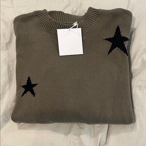 Pistola Women's Star Pattern Sweater - Khaki green and Black